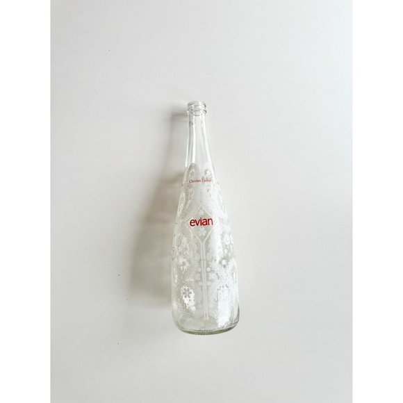 EVIAN x Christian Lacroix Glass Snowflake Lace Bottle Vase, Size 750 ml - Picture 2 of 7